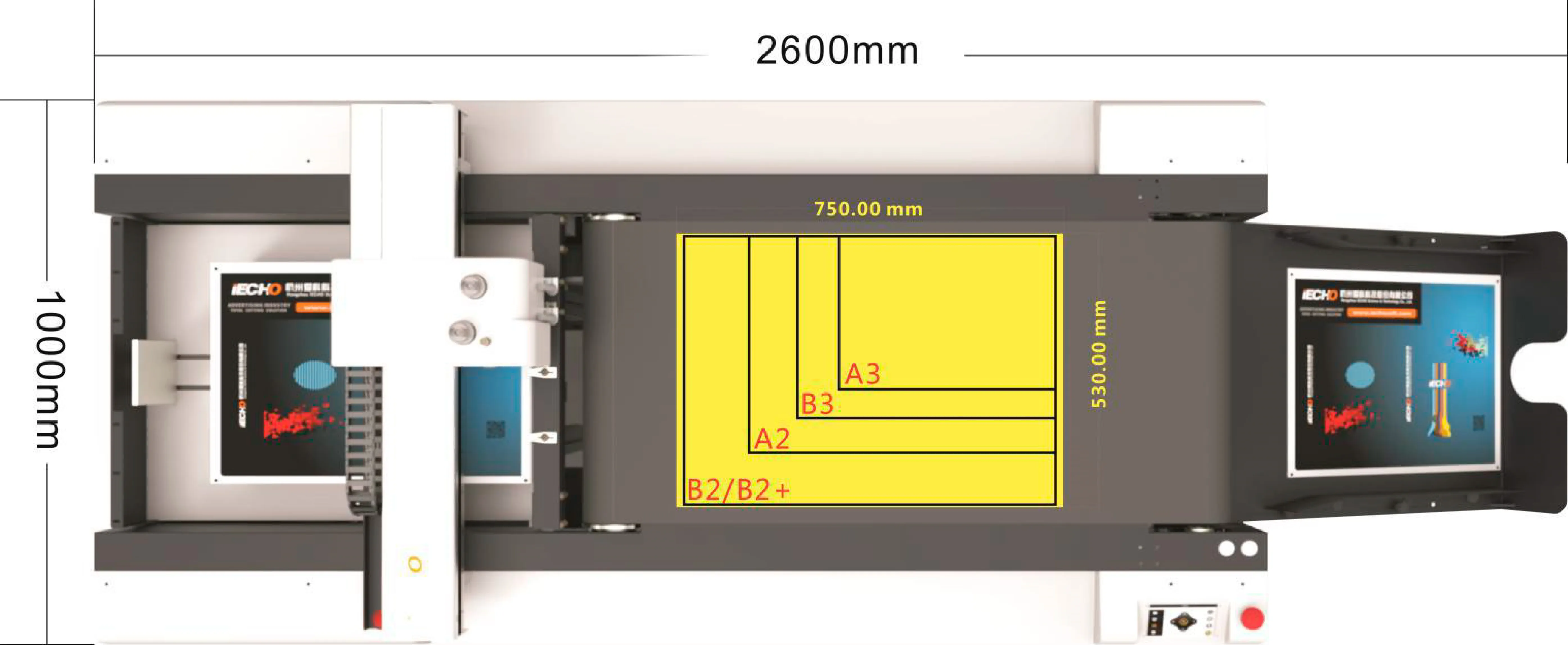 รูป IECHO PK PLUS 0705 Cutting Area(LxW) : 750mm x 530mm