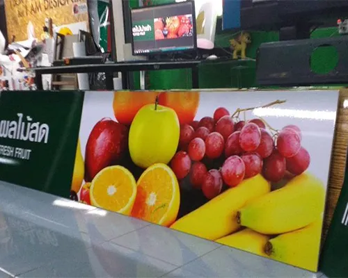 รูป ตัวอย่างงานพิมพ์ป้ายไวนิลโปร่งแสงตู้ไฟ