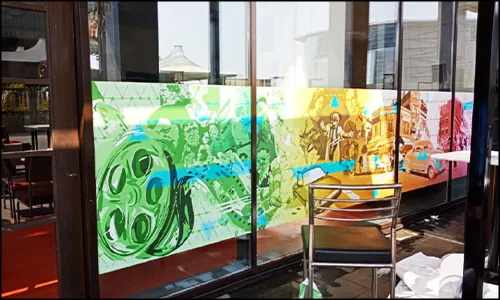 รูป ตัวอย่างงาน glass sticker /งานสติ๊กเกอร์กระจกติด